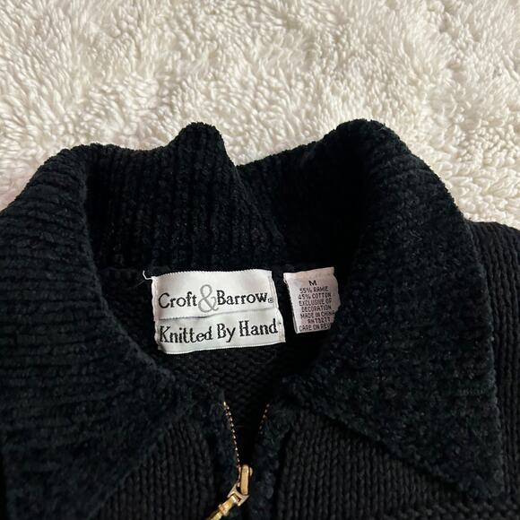 Vtg Croft Barrow Hand Knitted Sz M Christmas Holiday Embroidered Sweater Cotton - Picture 5 of 5